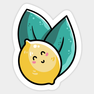 Kawaii Cute Lemon and Leaves Sticker